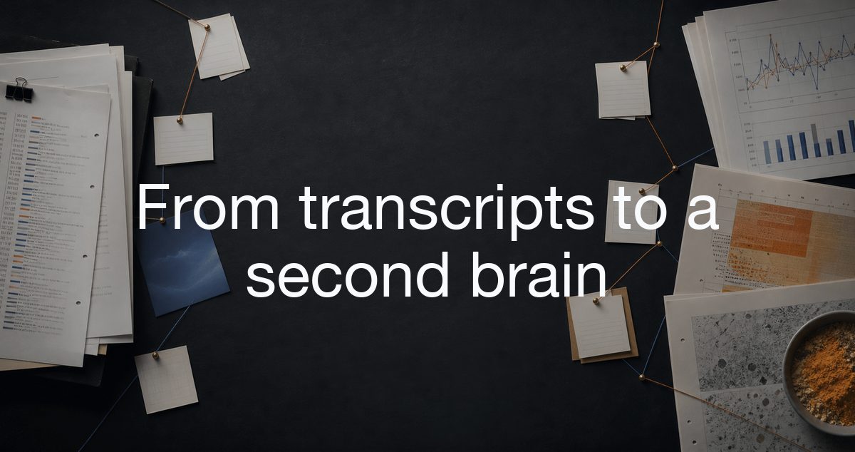 I turned podcast transcripts and papers into an Obsidian second brain