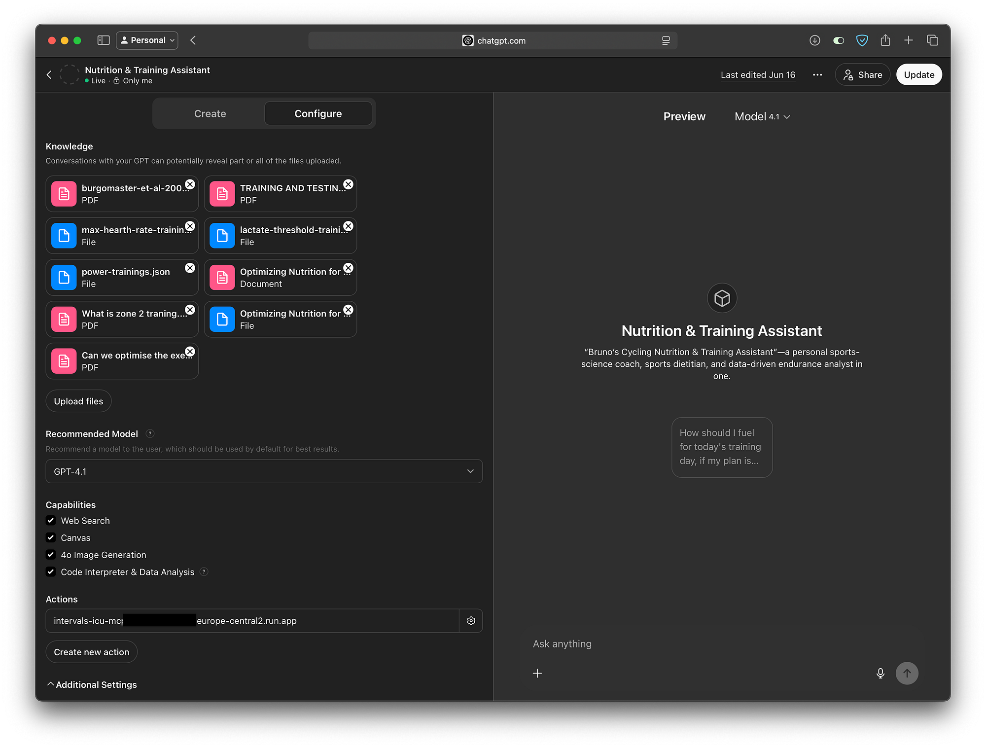 Custom GPT interface